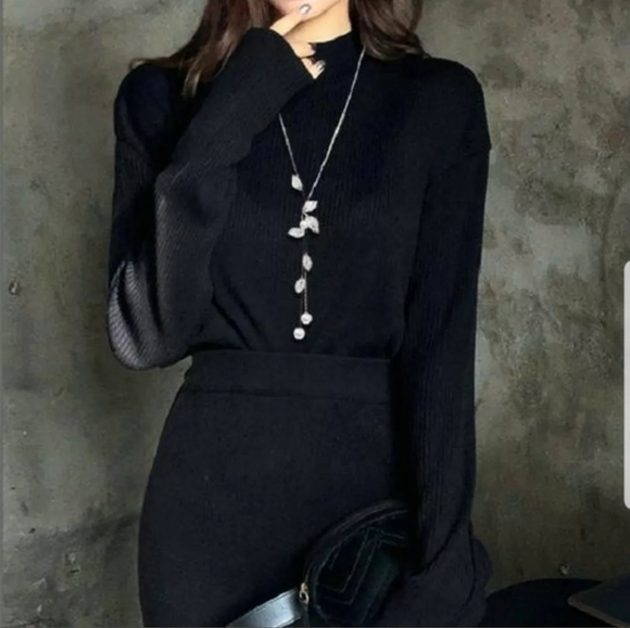 New pearl crystal leaves flower Pendant necklace - Picture 2 of 6